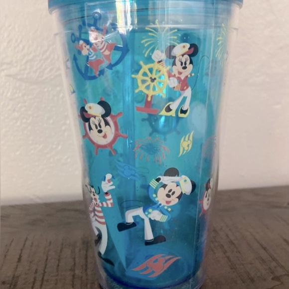 Disney Cruise Line Ice Cream Dome Blue Tumbler with Straw - Picture 3 of 6